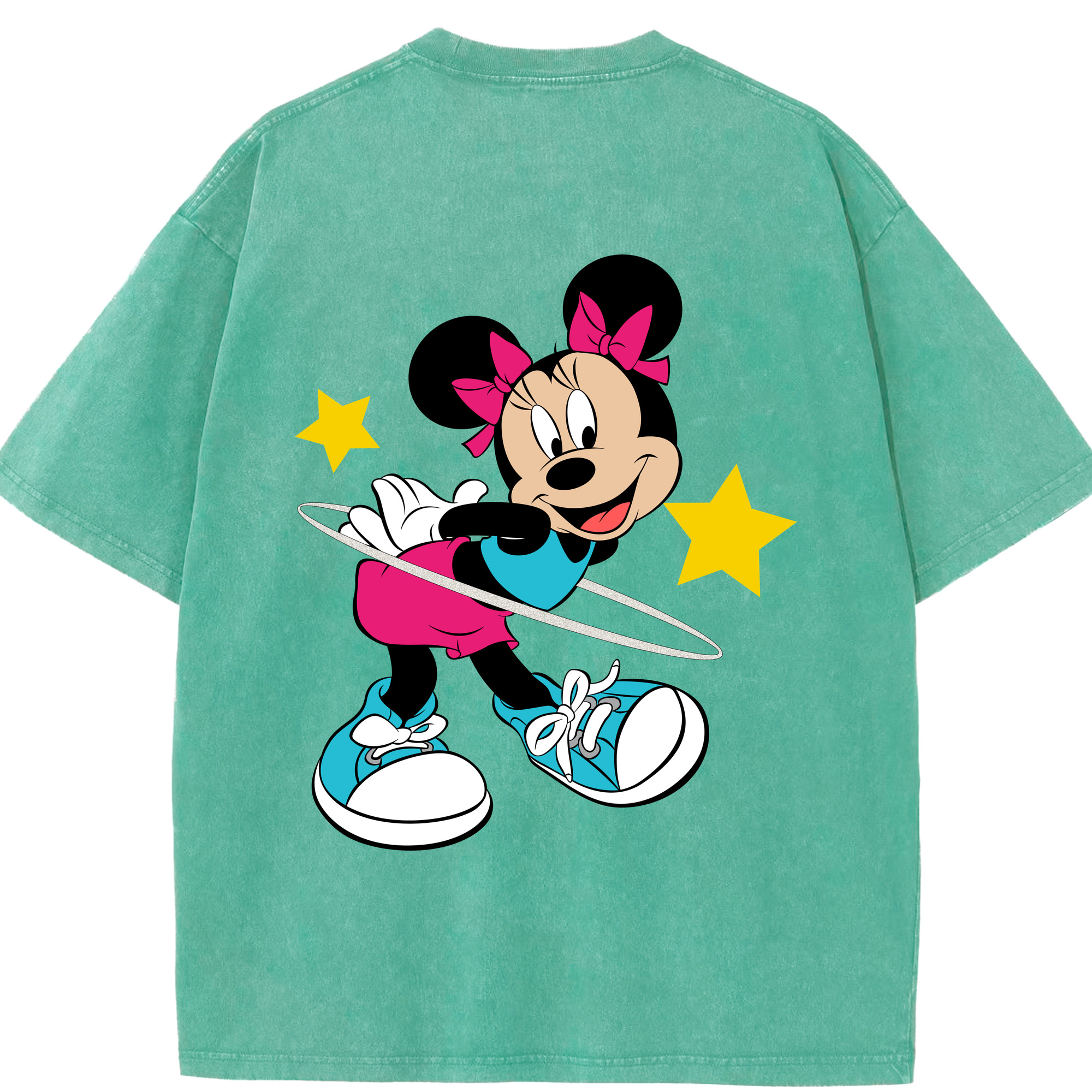 （画像用） ミッキーマウス Mickey Mouse 綿100% ヴィンテージ風 半袖Tシャツ（背面プリント）